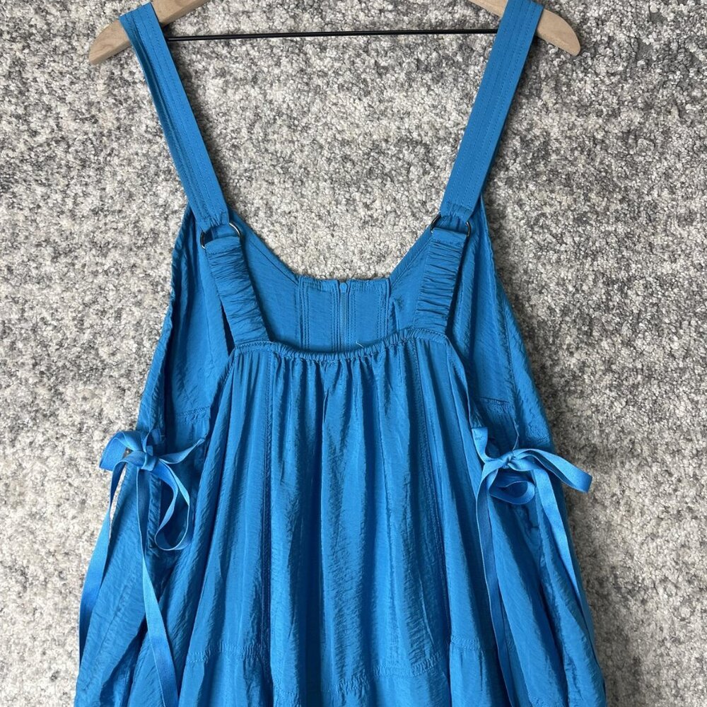 Pilcro Dress Womens 1X Blue Sleeveless Swing Maxi Scoop Neck Anthropologie Plus - Picture 4 of 10